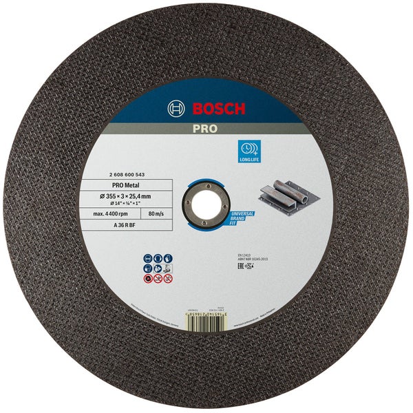 Bosch Trennscheibe Pro Metal, 355 x 3 x 25,4 Millimeter