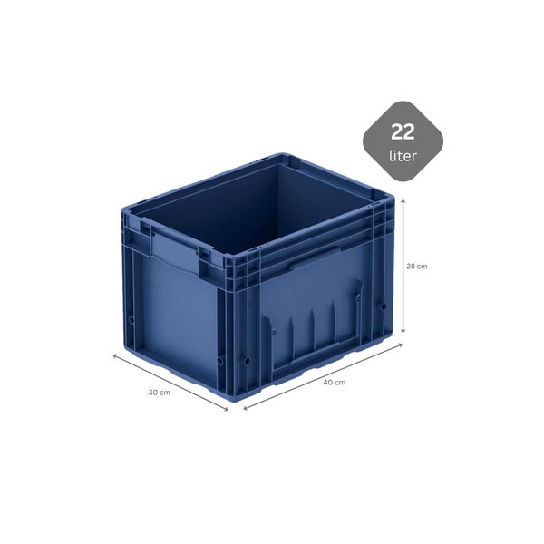 PROREGAL SparSet 5x VDA KLT Kleinladungsträger mit Verbundboden HxBxT 28 x 30 x 40 cm 22 Liter KLT Transportbox