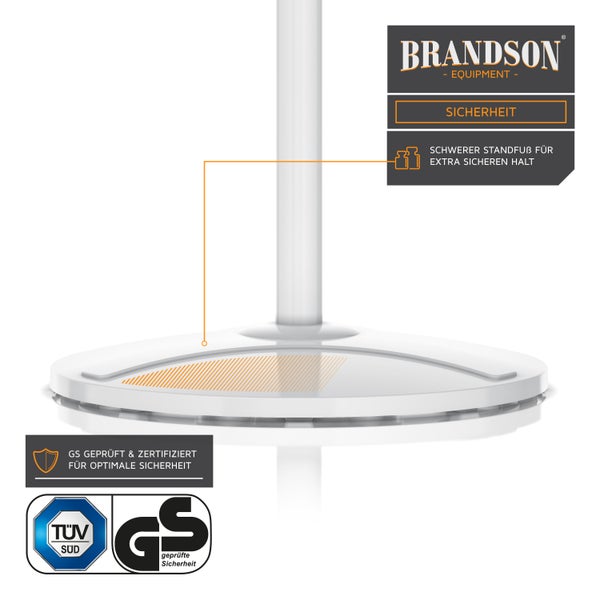 Brandson Standventilator DC Motor mit Fernbedienung + LED Display, Oszillation, Ventilator leise, Höhe verstellbar, energiesparend, Weiß