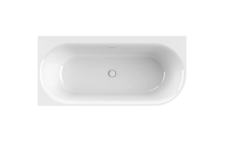 Calmwaters Vorwand-Badewanne 160x75 cm Komplettset Seamless Comfort, fugenloses Design vormontiert mit Schürze & Ablaufgarnitur, rechte Ausführung, Made in EU, Acryl, 02SL6223