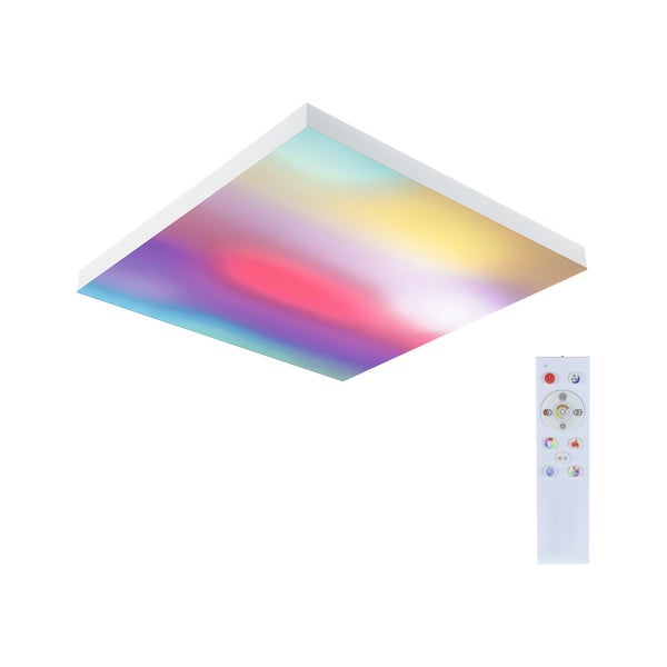 Quadratische LED Deckenleuchte mit Fernbedienung fuer farbige Lichteffekte