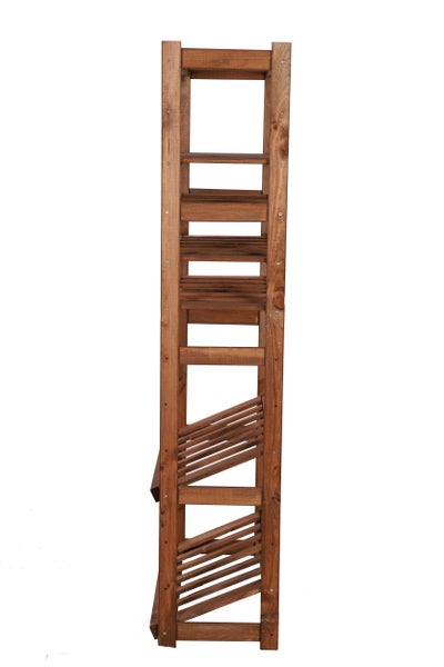 PROREGAL Getränkekisten- & Weinregal SPREEWALD HxBxT 163x70x33cm 18 Flaschen auf 3 Ebenen + 2 Ebenen für Kisten + 2 Ablagen Massives Kiefernholz Braun geölt