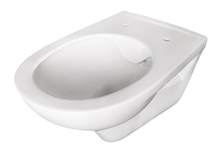 Wandhänge-WC aus Sanitärkeramik in schlichtem Design.