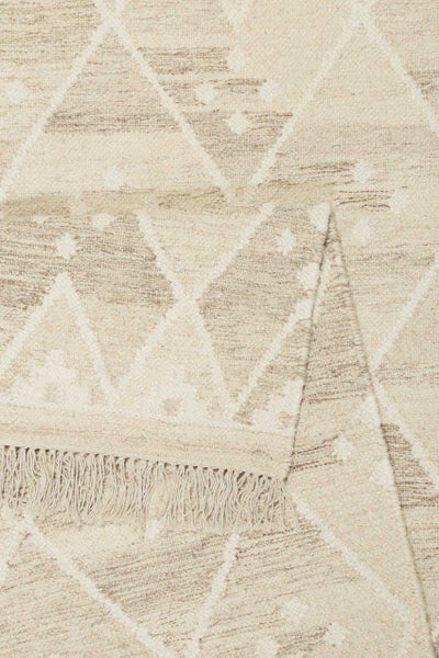 Kelim Teppich Beige Braun meliert aus Wolle Vermont Green Looop 160x230 cm