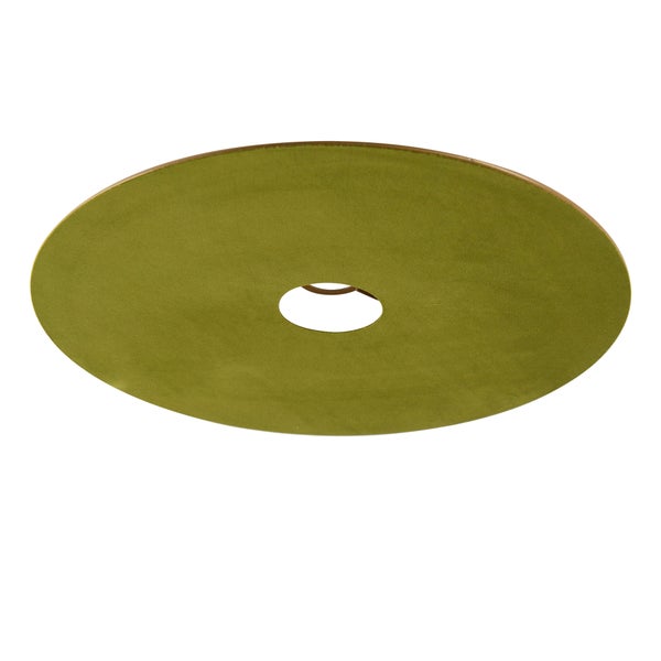 Flacher Lampenschirm aus Velours grün mit Gold 45 cm