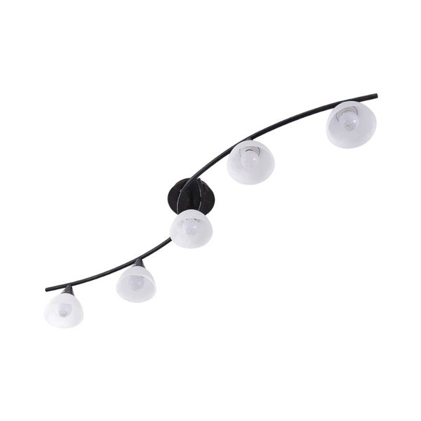 Lindby Glas Deckenlampe Metall schwarz gold gebürstet, Deckenstrahler 5x E14 max. 4,5W ohne Leuchtmittel Deckenleuchte Schlafzimmer Wohnzimmerlampe