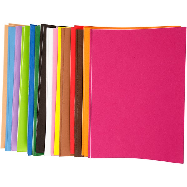 Set aus bunten Moosgummi-Platten zum Basteln.