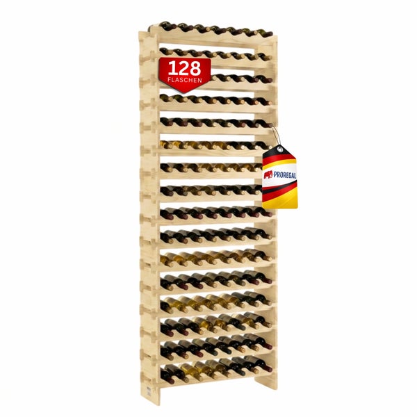 Weinregal aus Holz für 128 Flaschen von Proregal.