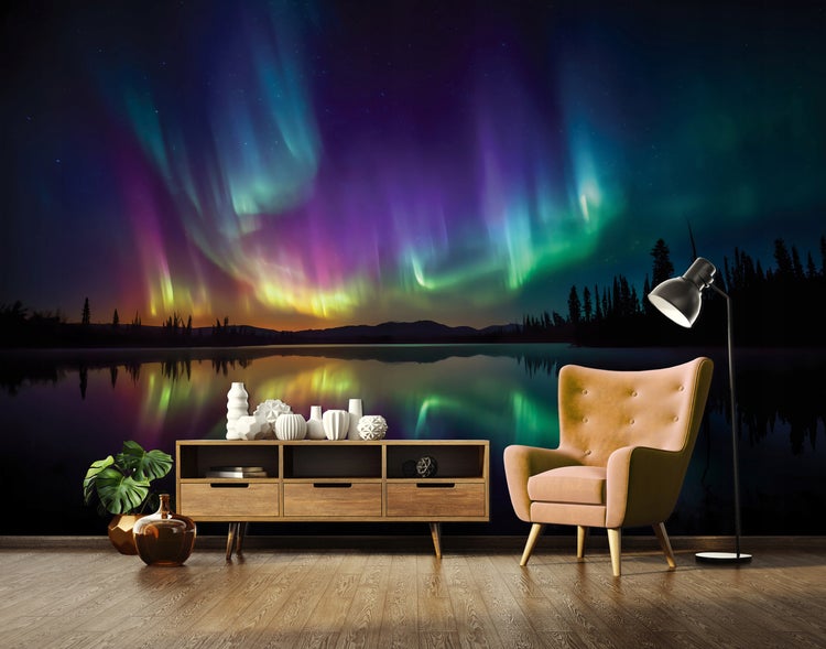 Fototapete Nordlicht Natur Landschaft 16198VX8 Vliestapete Wohnzimmer Schlafzimmer 400x280 cm