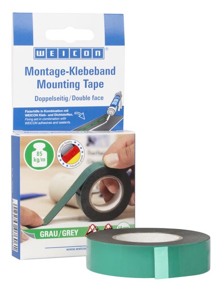 WEICON Montage-Klebeband Grau | doppelseitig | 3 m | grau