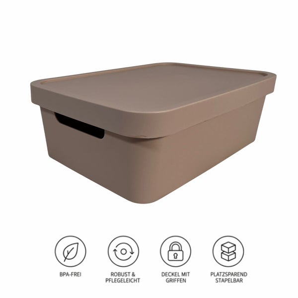 Aufbewahrungsbox mit Deckel und Tragegriffen