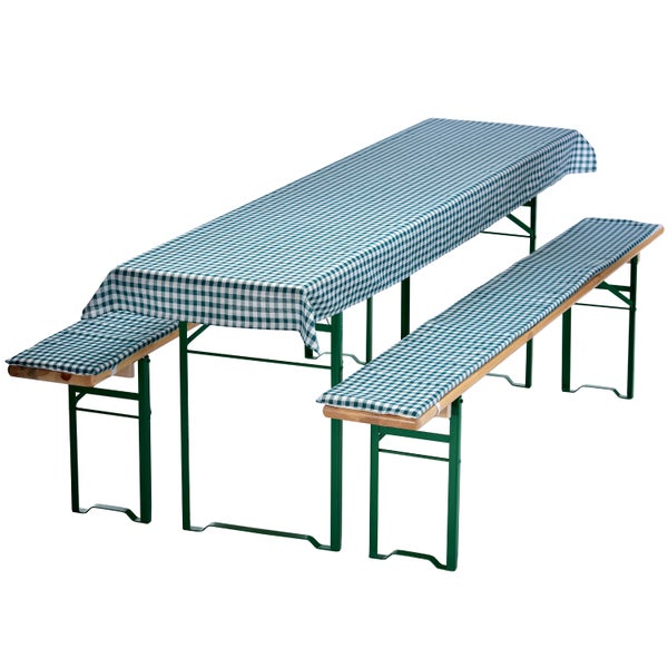 NYVI Bierbankauflagen Set 130x70cm Grün Kariert