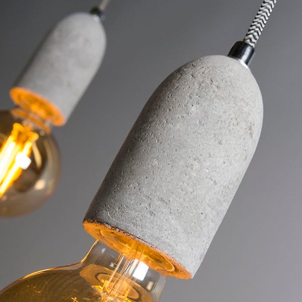 Industrielle Pendelleuchte Beton 2-flammig - Cava 2
