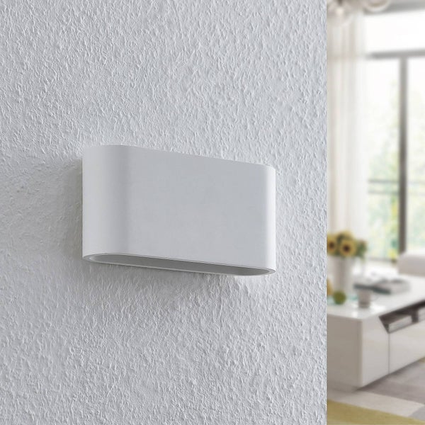 Lindby Wandleuchte, Wandlampe Innen Mavora (Modern) in Weiß aus Gips/Ton (2 flammig G9) - Wandstrahler Wandbeleuchtung Schlafzimmer / Wohnzimmer Licht nach oben & unten Wohnzimmerleuchte
