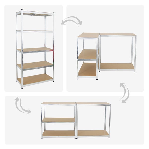 PROREGAL Mega Deal 5x Schwerlastregal Giant Ragnar HxBxT 200 x 100 x 50 cm Fachlast 175 kg Verzinkt