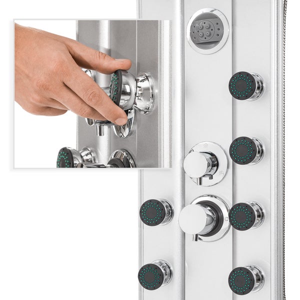 Duschpaneel tectake  Antikalktechnik aus Aluminium silber