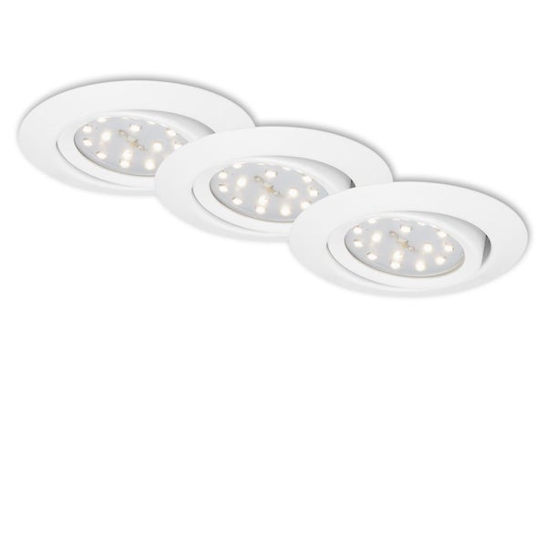 LED Einbauleuchte 3er Set 3W schwenkbar weiß Metall 3000K Ø8,2cm Briloner