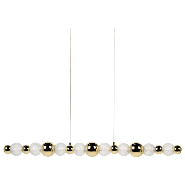 Dekorative Pendelleuchte mit Kugeln in Gold und Kristallglasoptik