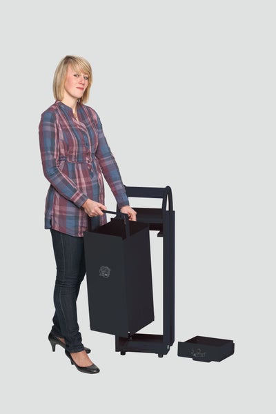 PROREGAL Kombiascher Mit Schloss Und Blenden 35 Liter HxBxT 97,5 x 30,5 x 26,5 cm Stahl Anthrazit
