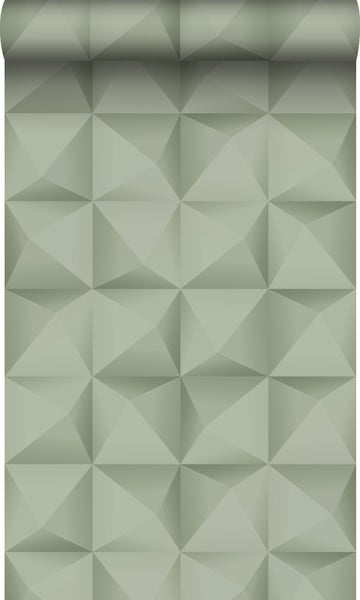 Origin Wallcoverings Öko-Strukturtapete 3D Muster Graugrün - 50 x 900 cm - 347960