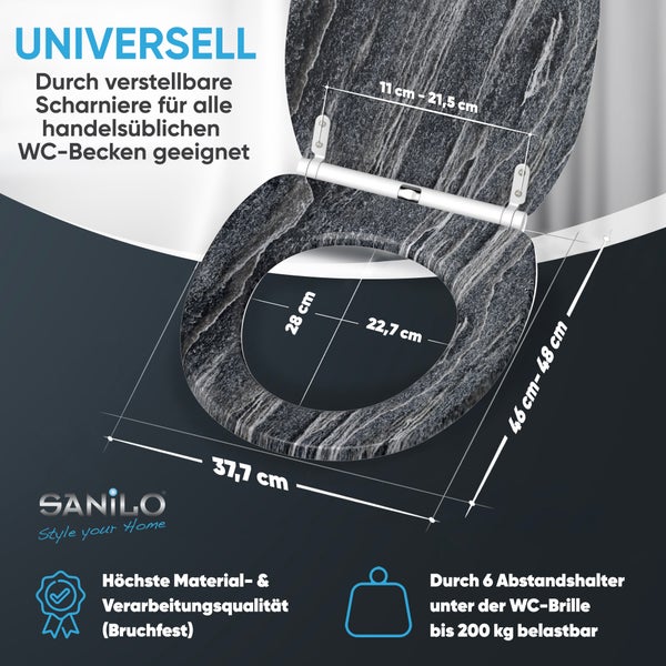 WC-Sitz mit Absenkautomatik & Top Fix Schiefer