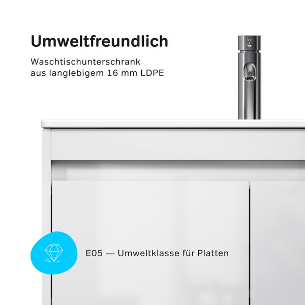 Waschtischunterschrank mit Umweltklasse E05 für Platten