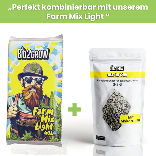 Bio2Grow Farm Mix Light Erde 40 Liter mit Bio2Grow All-in-One Komplettdünger