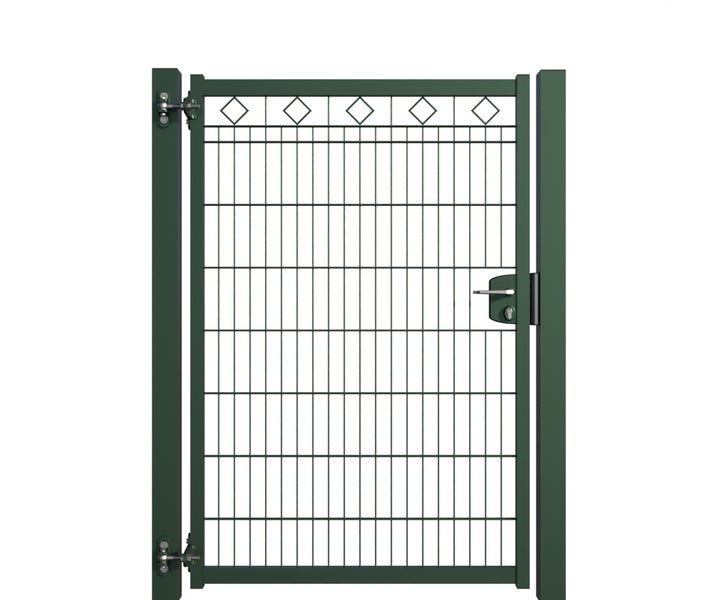 Metallzauntür mit Gitter und Schloss