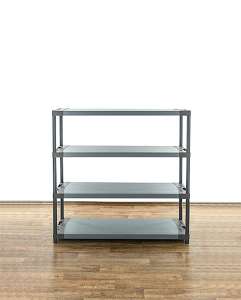 PROREGAL Kunststoffregal Big Grey Bear Low HxBxT 138 x 140 x 46 cm Fachlast 120 kg Grau