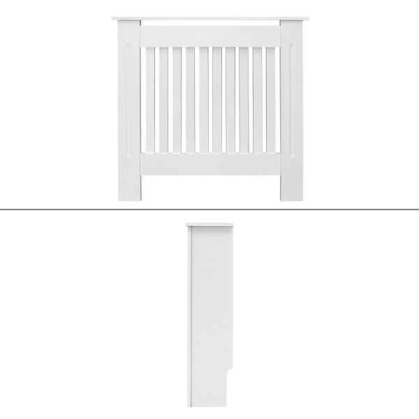 ECD Germany Heizkörperverkleidung Landhausstil 78x19x82 cm Weiß aus MDF lackiert für Schlafzimmer Wohnzimmer - Heizungsverkleidung Heizkörperabdeckung Heizungsabdeckung Heizung Heizkörper Abdeckung