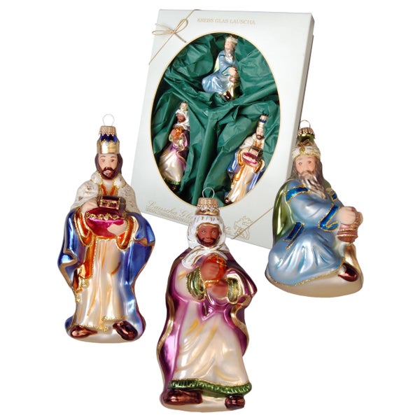 Set Die Heiligen Drei Könige 15cm, 3 Stck., Weihnachtsbaumkugeln, Christbaumschmuck, Weihnachtsbaumanhänger