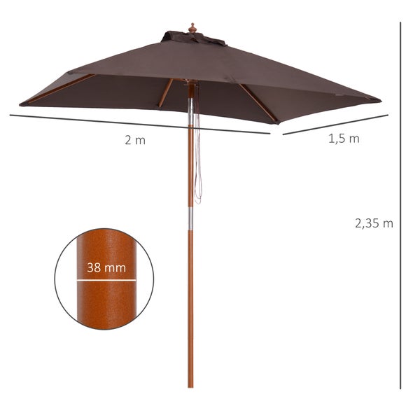 Gartenschirm mit manuellem Doppelrollensystem und dreifach einstellbarer Interpolation