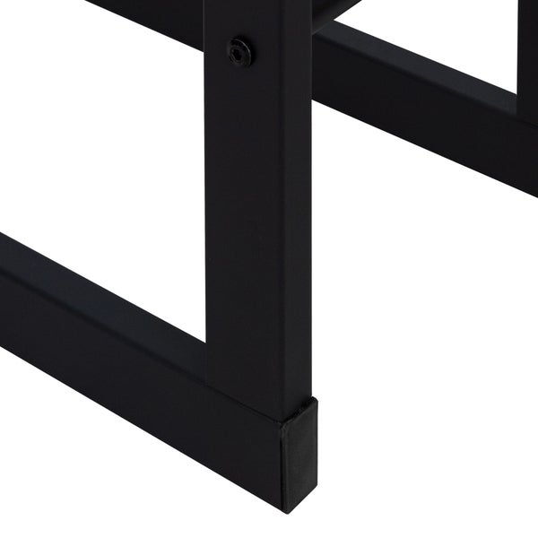 ML-Design Kaminholzregal 60x100x25cm rechteckig Schwarz aus Metall, Innen/Außen, Brennholzregal Holzaufbewahrung aus beschichteter Stahl, Kaminholzständer Kaminholzhalter Feuerholzregal für Kamin/Ofen