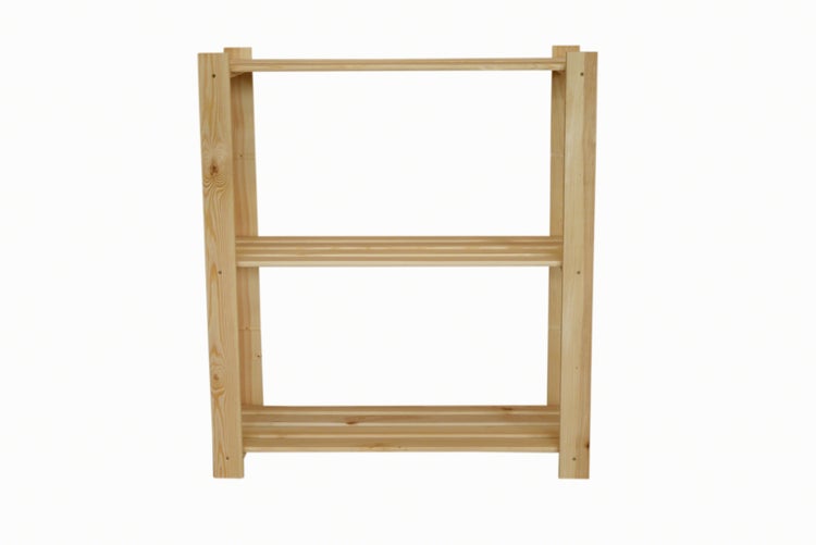 PROREGAL Holzregal Pinepeak HxBxT 90 x 80 x 38 cm 3 Fachboden 1,2 cm Dickes Kiefernholz Natur