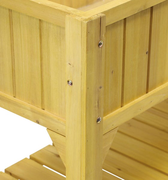 FRANK FLECHTWAREN | Hochbeet Gartenlust, 100 x 50 x 90 cm, HOLZ, KUNSTSTOFF