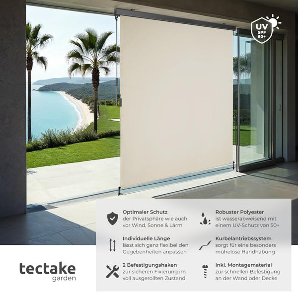 Senkrechtmarkise tectake Eloise inkl. Wandhaltern verschiedene Größen beige