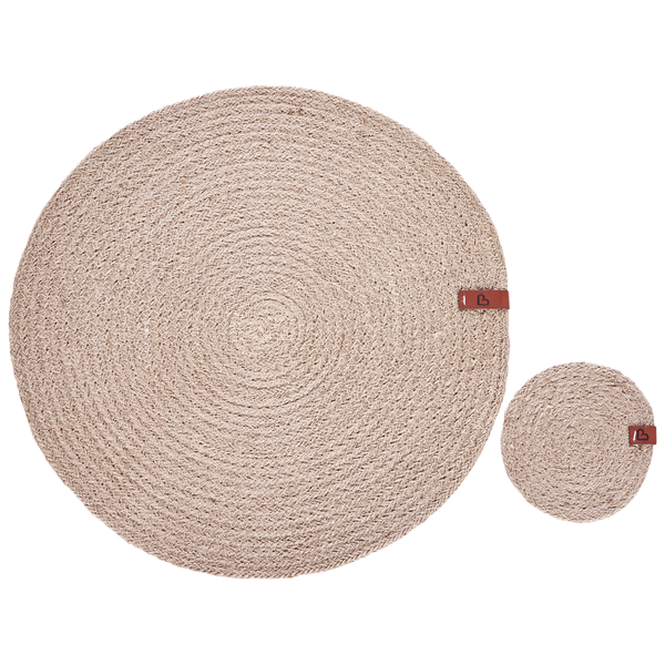 Tischset mit Untersetzern 12-teilig BUSHMINT Naturfarben Jute