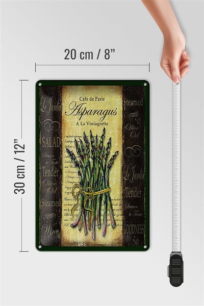 Blechschild Spruch 20x30cm Cafe de Paris Asparagus Spargel