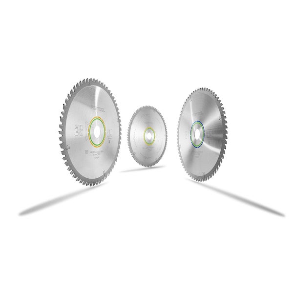 Drei Festool Sägeblätter unterschiedlicher Größe