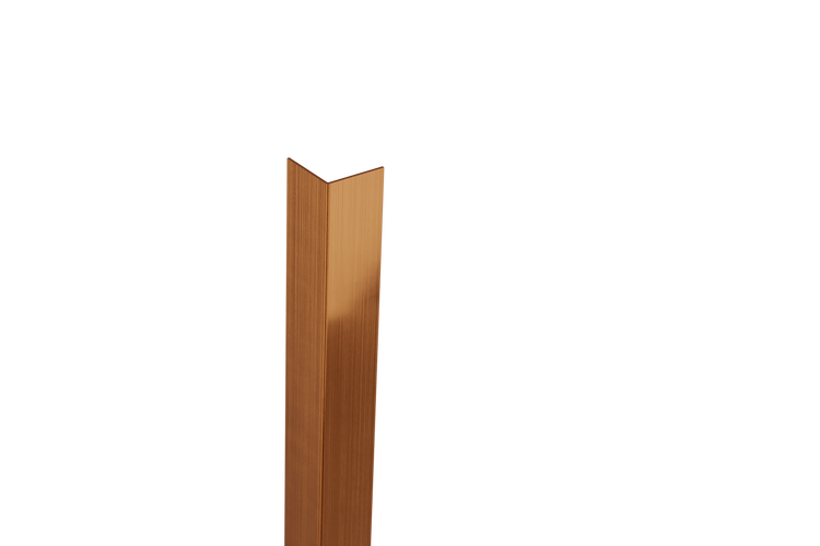 Edelstahl-Winkel-L-Profil 2 cm x 2 cm x 244 cm – Satiniertes Kupfer