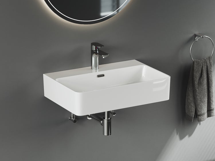 Waschbecken Aufsatzwaschtisch 61cm – Pure Essence – 31.30.61.1 – Keramik – Weiß Glänzend – Aqua Bagno