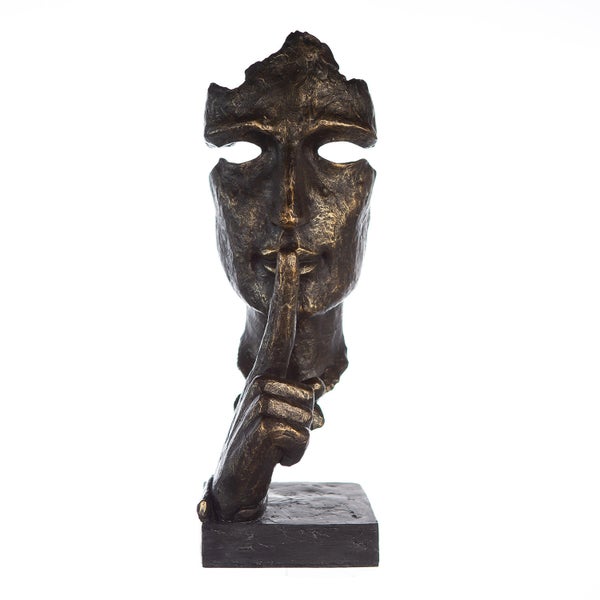 Skulptur GILDE Dekoration Höhe 39cm Breite 13cm bronzefarben Poly