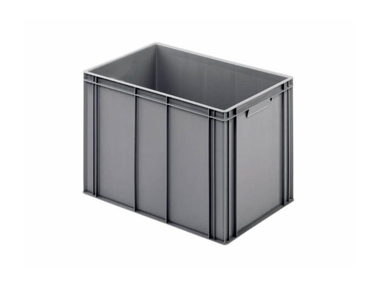 PROREGAL SparSet 5x Eurobehälter mit Geschlossenem Griff HxBxT 42 x 40 x 60 cm 70 Liter Grau Eurobox Transportbox