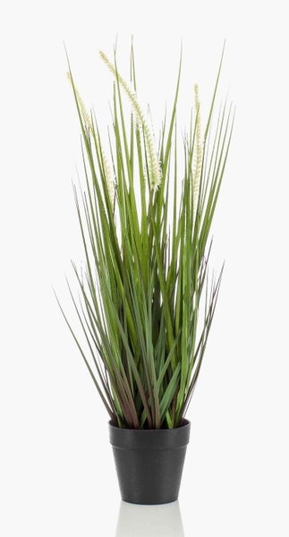Künstliche Graspflanze mit hellen Blütenständen
