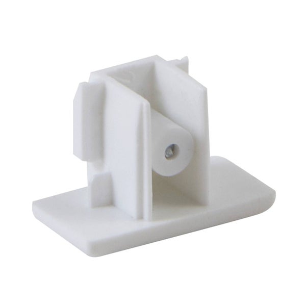 Möbelgleiter aus weißem Kunststoff für Schränke oder Schubladen.