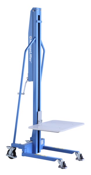 Blauer Montagewagen mit Plattform