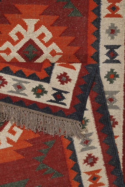 Kelim Teppich Rot aus Wolle Blancard Green Looop 240x340 cm