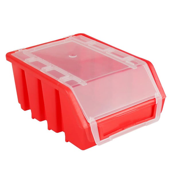 PROREGAL SuperSparSet 40x Sichtlagerbox 2 mit Deckel HxBxT 7,5 x 11,6 x 16,1 cm Polypropylen Rot