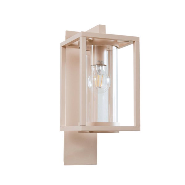 Lucande Wandleuchte außen Ferda (spritzwassergeschützt (Modern) in Creme aus Aluminium (1 flammig, E27) - Außenwandleuchten Wandlampe Led Außenlampe Outdoor für Außenwand/Hauswand Haus