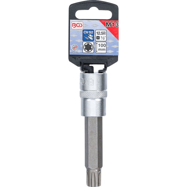 BGS Bit-Einsatz Länge 100 mm Antrieb Innenvierkant 12,5 mm (1/2) Keil-Profil (für RIBE) M13 - 4167